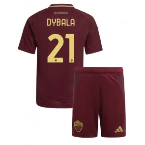 AS Roma Paulo Dybala #21 Dětské Domácí dres komplet 2024-25 Krátký Rukáv (+ trenýrky)